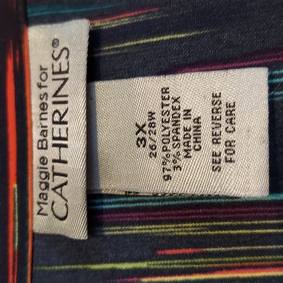 Maggie Barnes for Catherines Colorful Striped Buttoned Shirt Size 3X 26W/28W - Picture 15 of 16